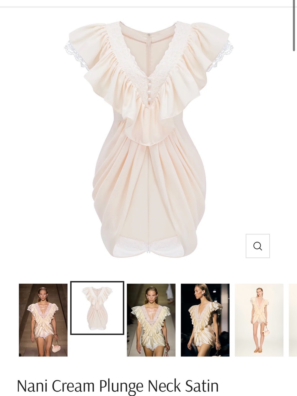 Miss Rosier Cream Lace-Trim Slip Dress - Picture 2 of 5